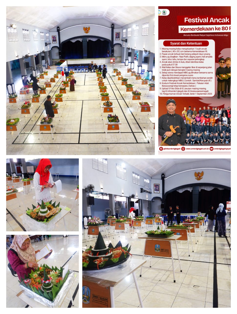 Lomba kebersihan dan Festival Ancak di SMK Negeri 1 Glagah 