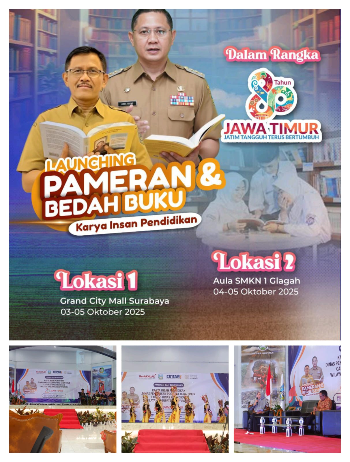PAMERAN DAN BEDAH BUKU KARYA INSAN PENDIDIKAN DINAS PENDIDIKAN PROVINSI JAWA TIMUR CABANG DINAS PENDIDIKAN WILAYAH KAB.BANYUWANGI