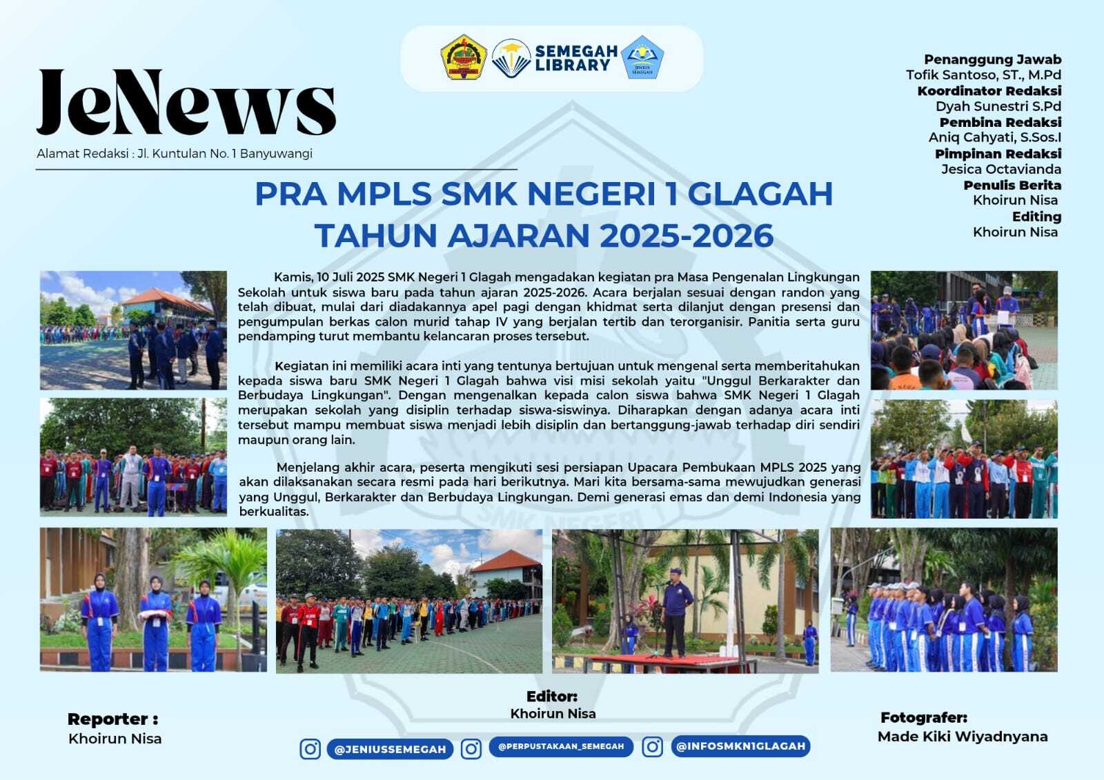 PRA MPLS SMK NEGERI 1 GLAGAH TAHUN AJARAN 2025-2026
