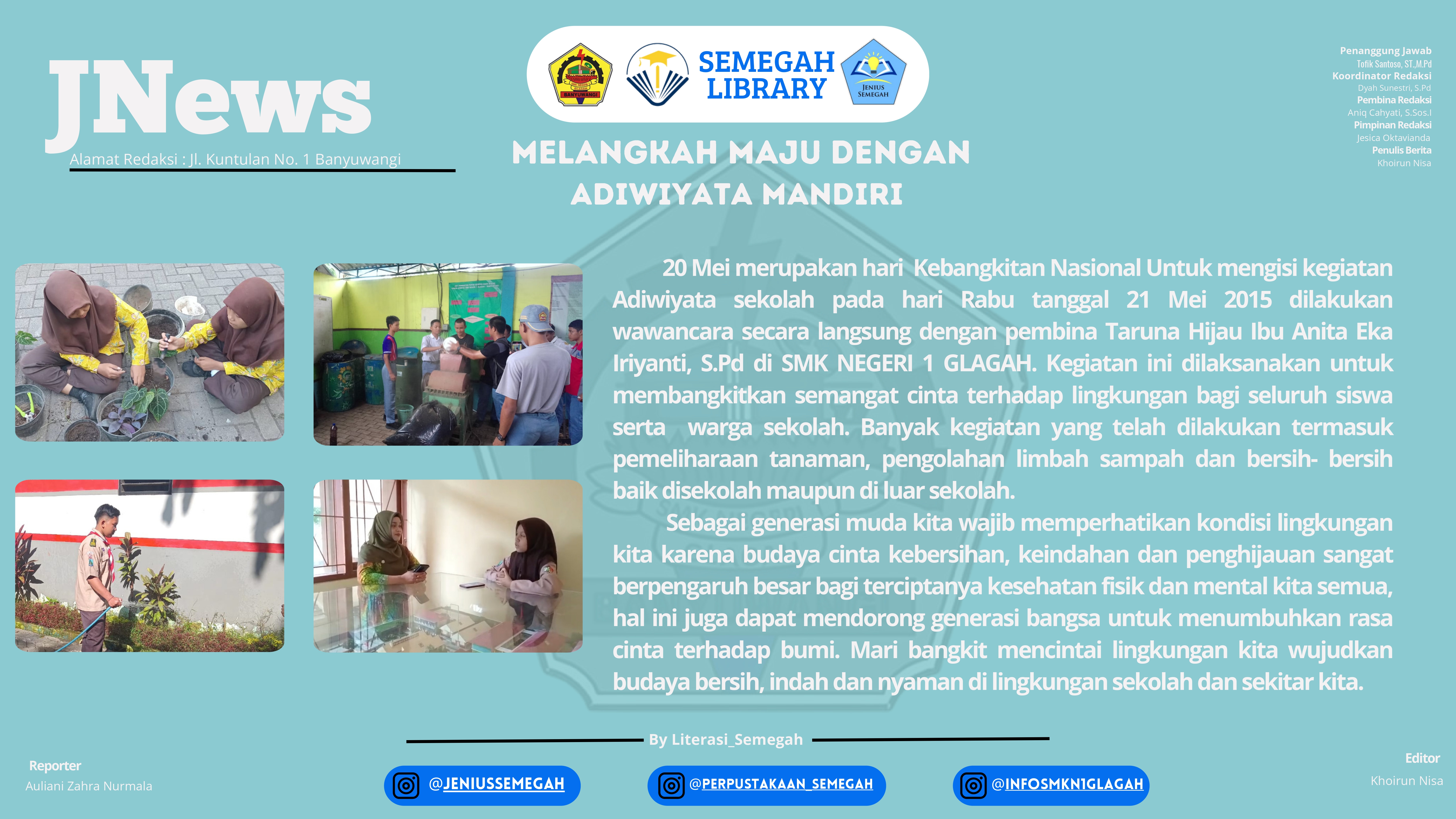 MELANGKAH MAJU DENGAN ADIWIYATA MANDIRI 
